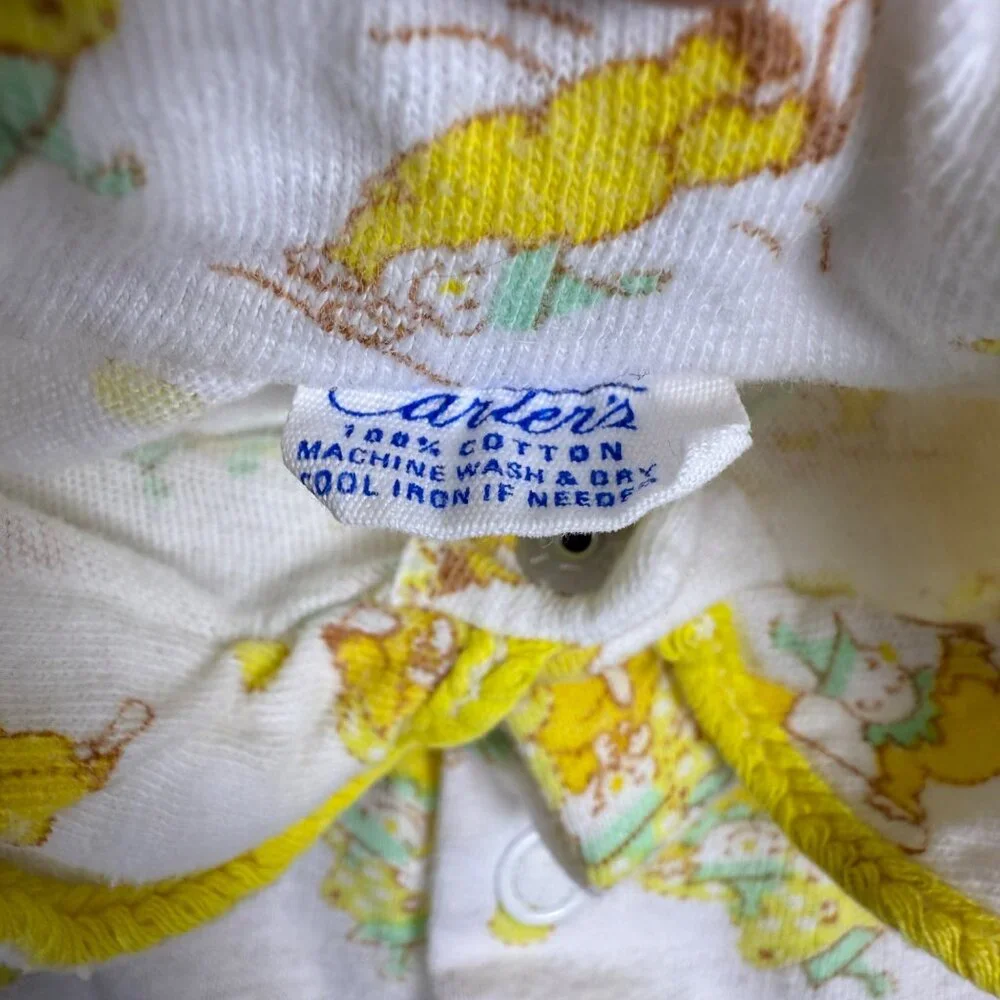 Vintage Carters Infant Baby Yellow Clown One Piece Outfit 0-3 Months‎